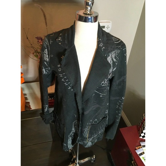 The People of the Labyrinths Script Jacket Blazer - Picture 2 of 12